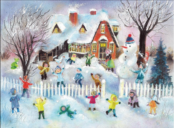 Children Playing in the Snow Advent Calendar