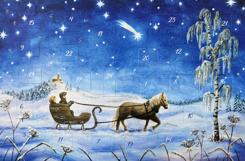 Wintry Sleigh Ride Advent Calendar GREETING CARD
