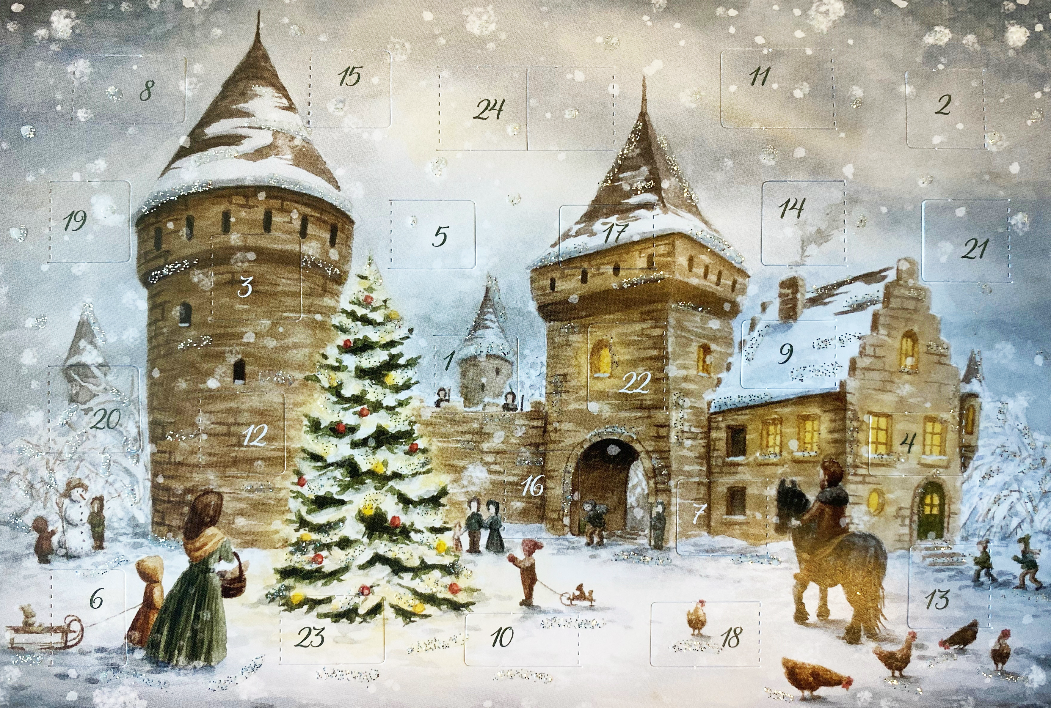 Castle Christmas Tree Advent Calendar GREETING CARD