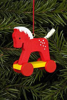 Red Hobby Horse on Wheels - 2"