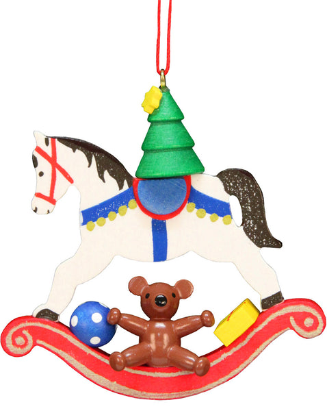 Toys and a Christmas Tree on a Rocking Horse - 2-3/4"