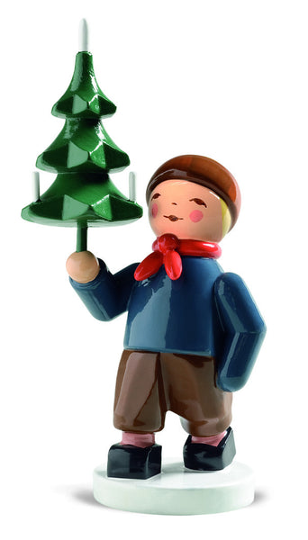 Winter Kinder - Boy with Tree