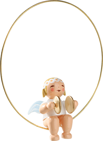 Angel with Cymbals in a Ring Ornament
