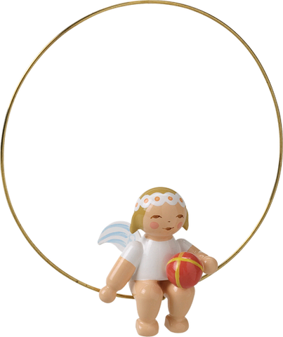 Angel with Ball in a Ring Ornament