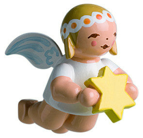 Small Flying / Suspended Marguerite Angel with Star Ornament - 1"