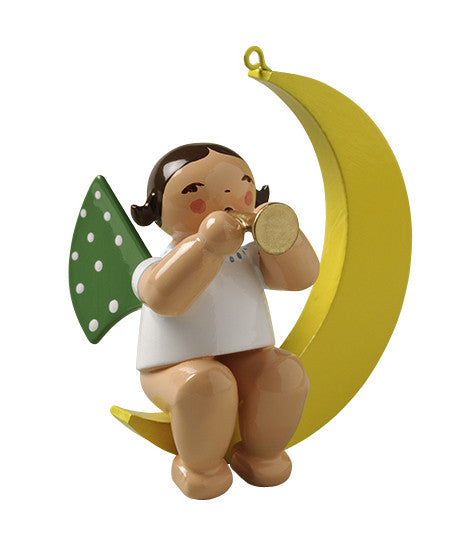 Angel on the Moon with a Little Trumpet - Ornament