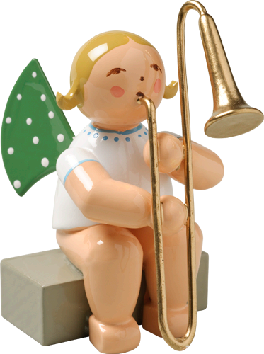 Angel Orchestra Musician Seated with Trombone