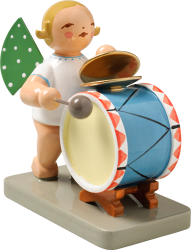 Angel Orchestra Musician with Percussion Instruments - Cymbals and Drum