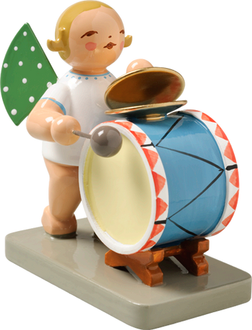 Angel Orchestra Musician with Percussion Instruments - Cymbals and Drum