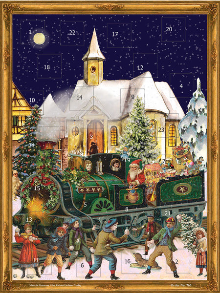 Santa's Train with Victorian Children / Advent Calendar