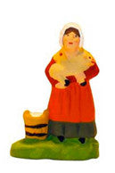 Shepherdess with  a Lamb - Bergère au seau - Size Puce (Flea) / Chip
