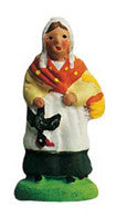 Woman with a Chicken - Femme à la poule - Size Puce (Flea) / Chip