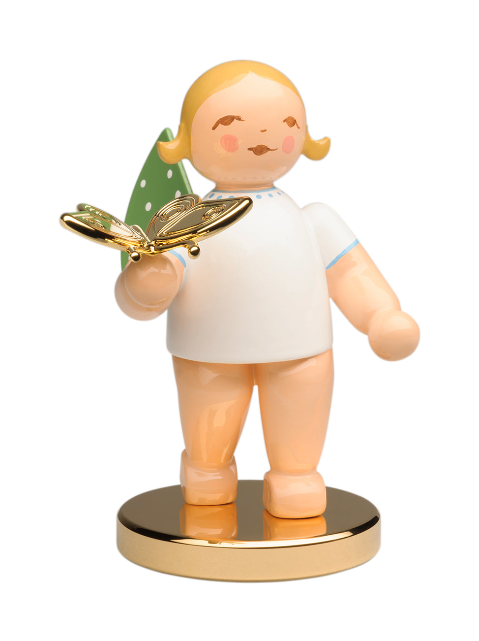 Limited Gold Edition No. 13 - Grunhainichen Angel / The Dreamer / Butterfly / in Splinter Box on a Gold-Plated Base / New 2020